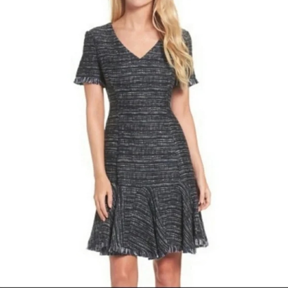 ELIZA J Blue and Black Dress Size 12 - Picture 1 of 5